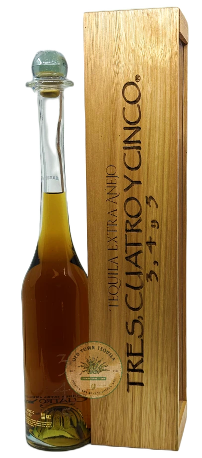 Tres Cuatro Y Cinco Extra Añejo Tequila product bottle