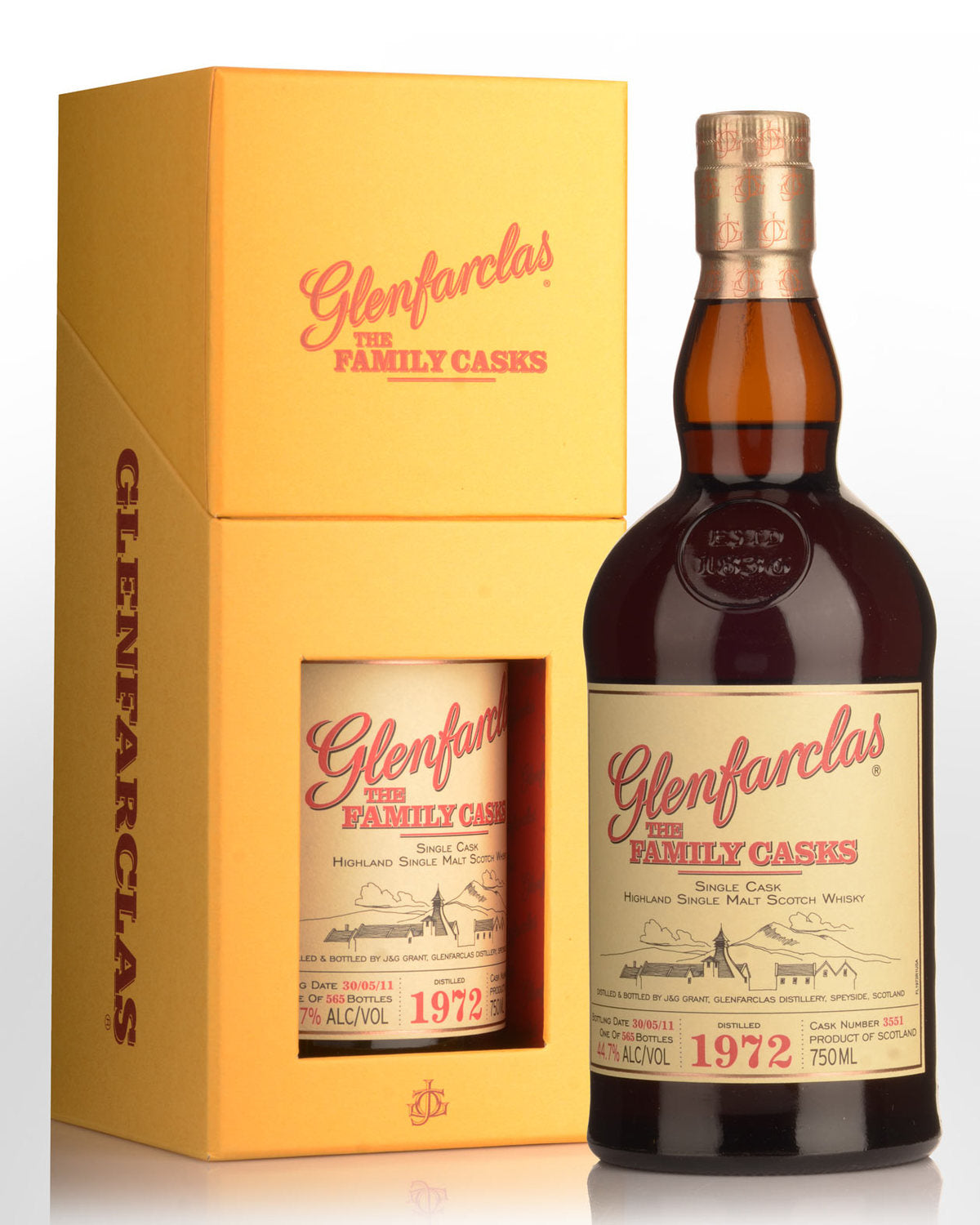 Glenfarclas 1972 Family Cask No. 3551 Single Malt Scotch Whisky product bottle