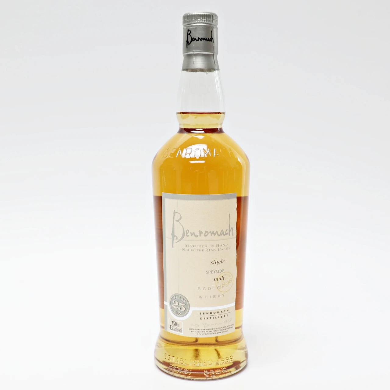 Benromach 25 Year Old Speyside Single Malt Scotch Whisky product bottle
