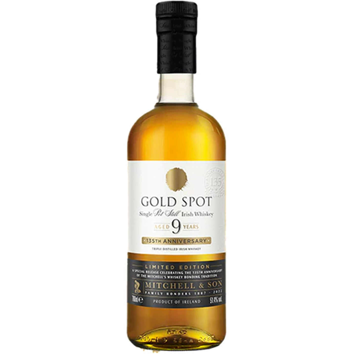 Gold Spot 9 Year Old 135th Anniversary Single Pot Still Irish Whiskey product bottle