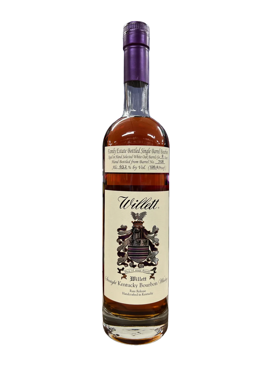 Willett Family Estate Bottled Single Barrel Bourbon Aged in White Oak Barrels for 8 Year 126.4 Proof "Don't H8 The Player" product bottle