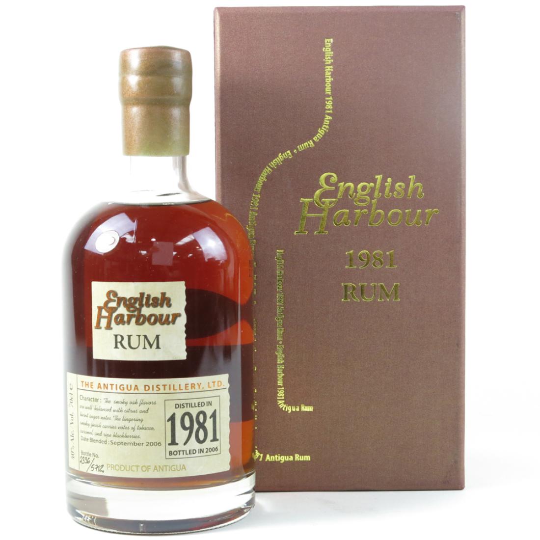 English Harbour 25 Year Old 1981 Rum product bottle