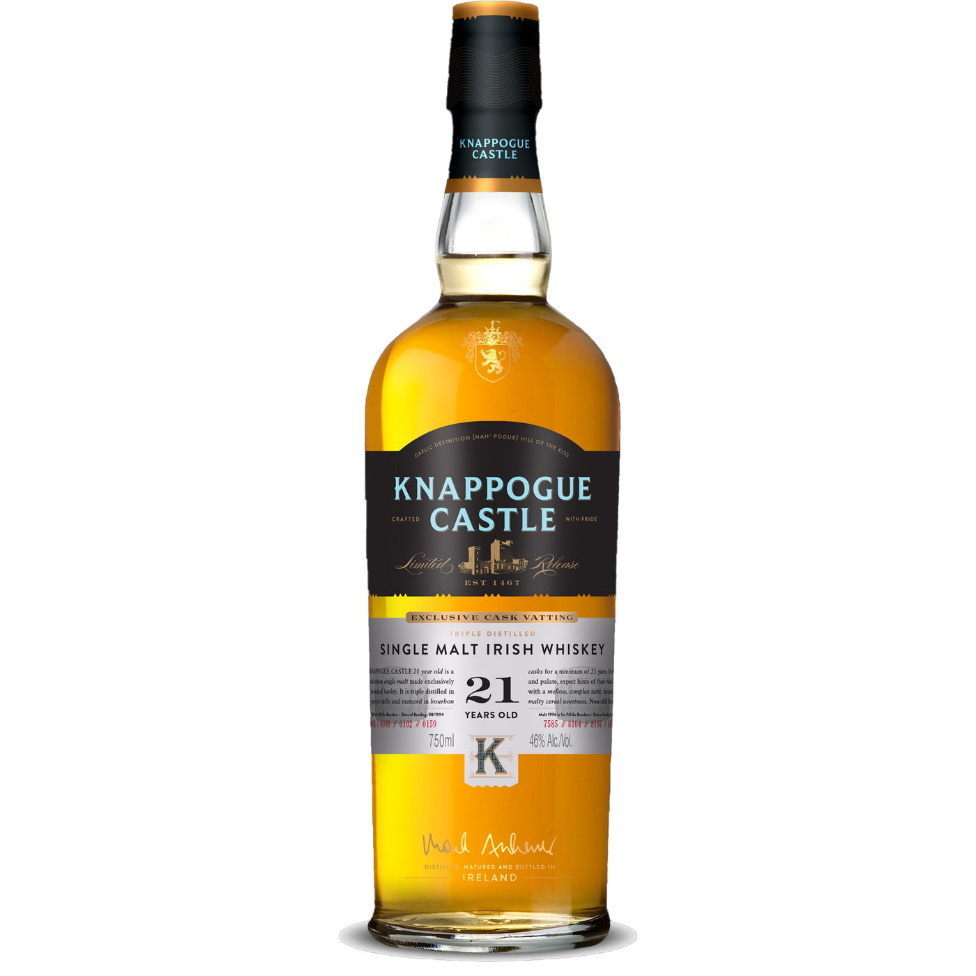 Knappogue Castle 21 Year Old Single Malt Irish Whiskey product bottle