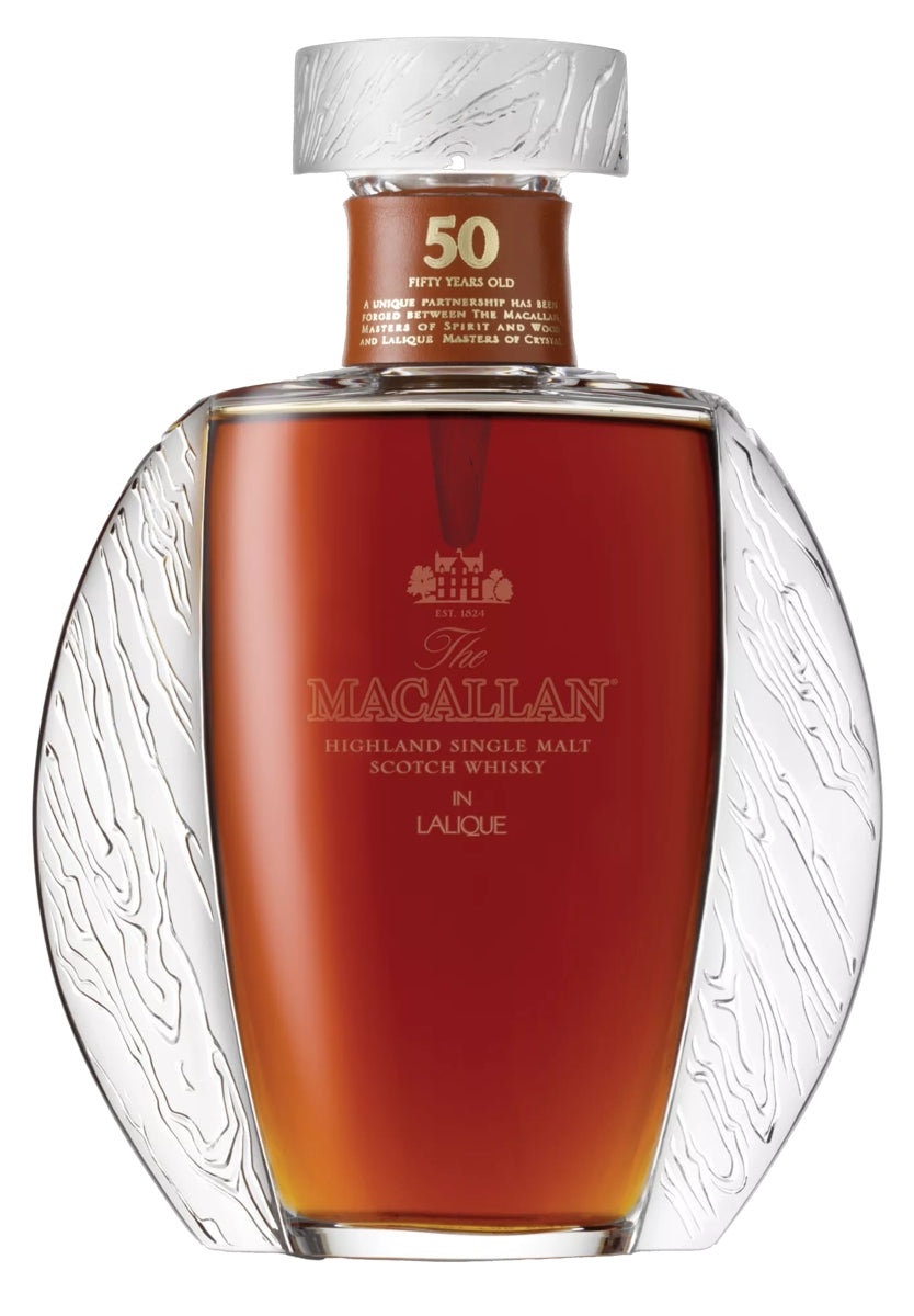The Macallan 50 Year Old Single Malt Scotch Whisky in Lalique product bottle