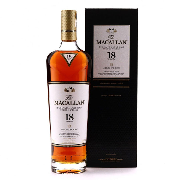 The Macallan 18 Year Old Sherry Oak 2021 Edition Single Malt Scotch Whisky product bottle
