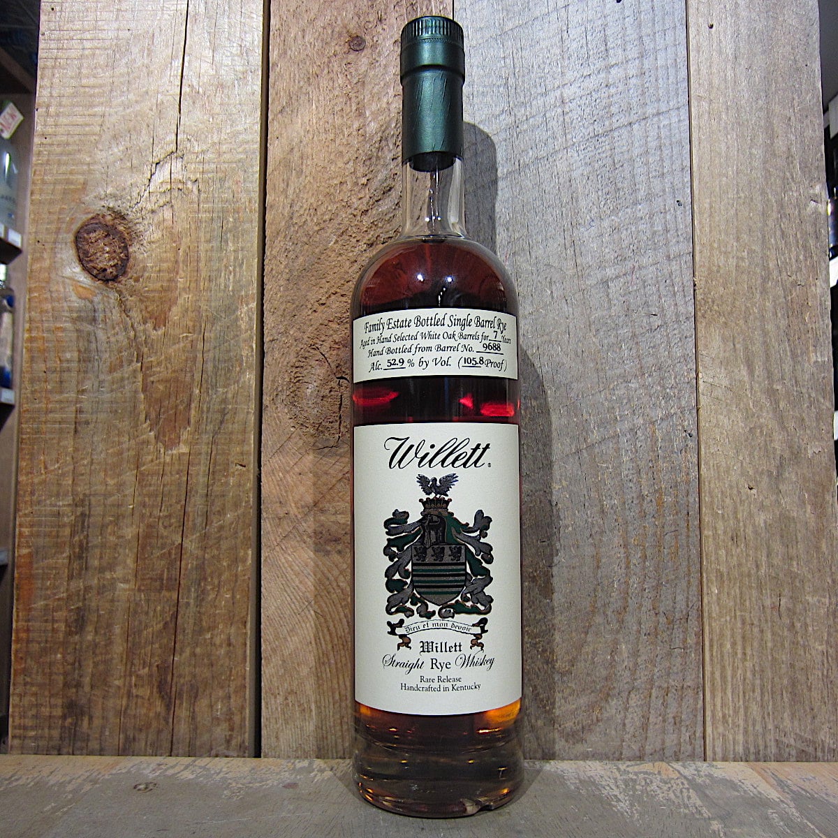 Willett Family Estate 7 Year Old Barrel 9688 Straight Rye Whiskey product bottle