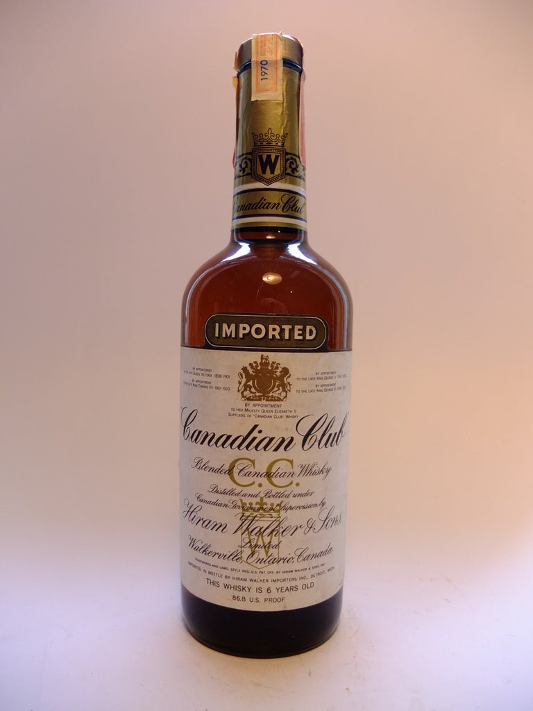 Canadian Club 6 Year Blended Canadian Whisky – Distilled 1970 (40%, 75cl)