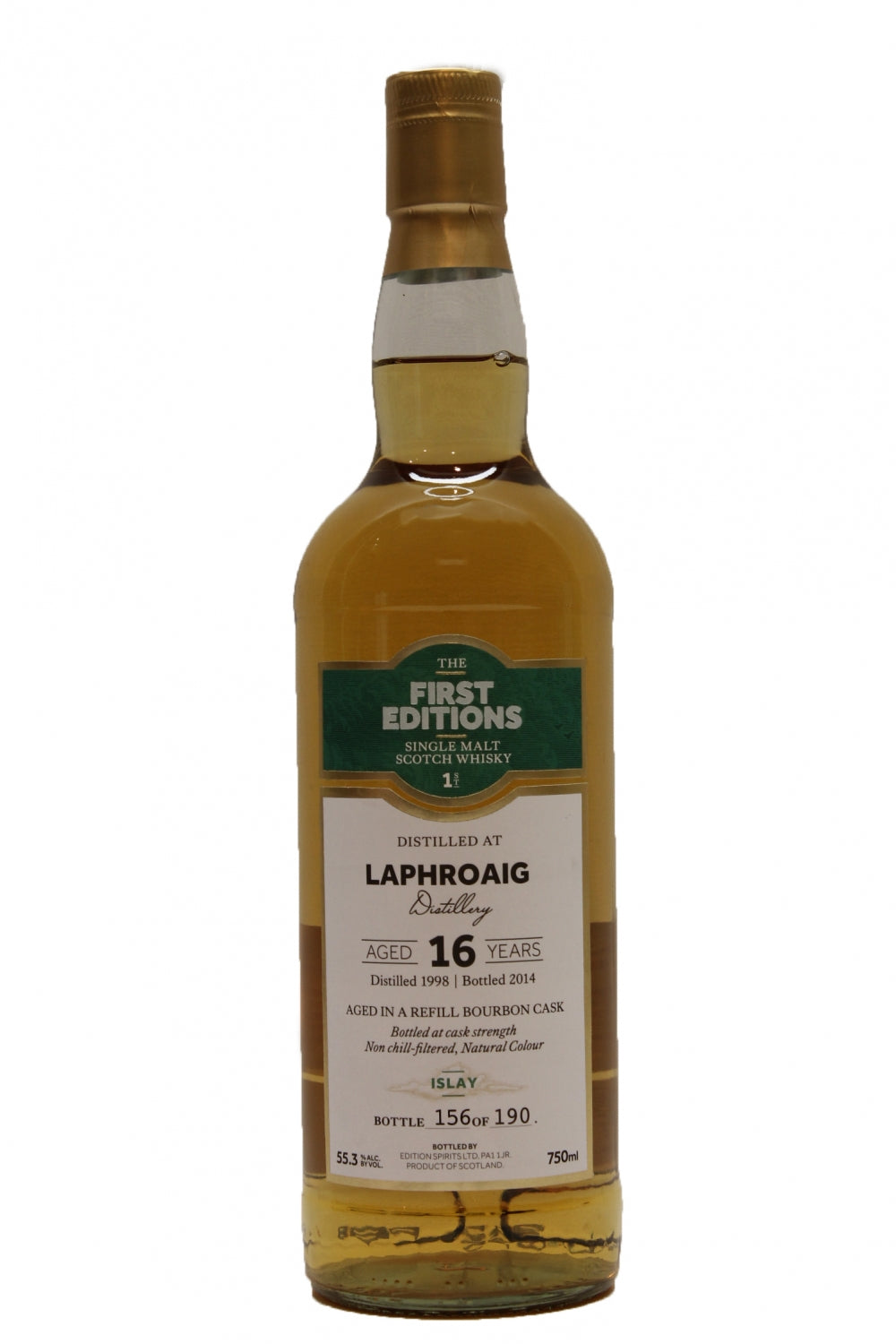 The First Editions Laphroaig 16 Year Old Single Malt Cask Strength Scotch Whisky product bottle
