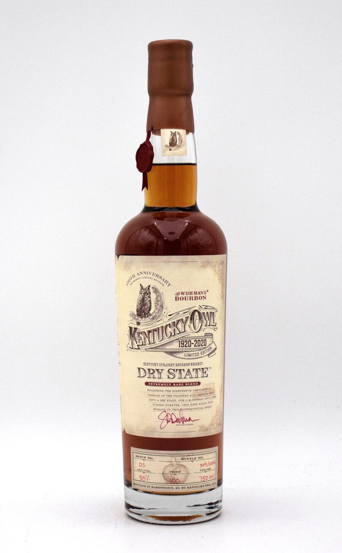 Kentucky Owl Dry State 100th Anniversary Straight Bourbon Whiskey