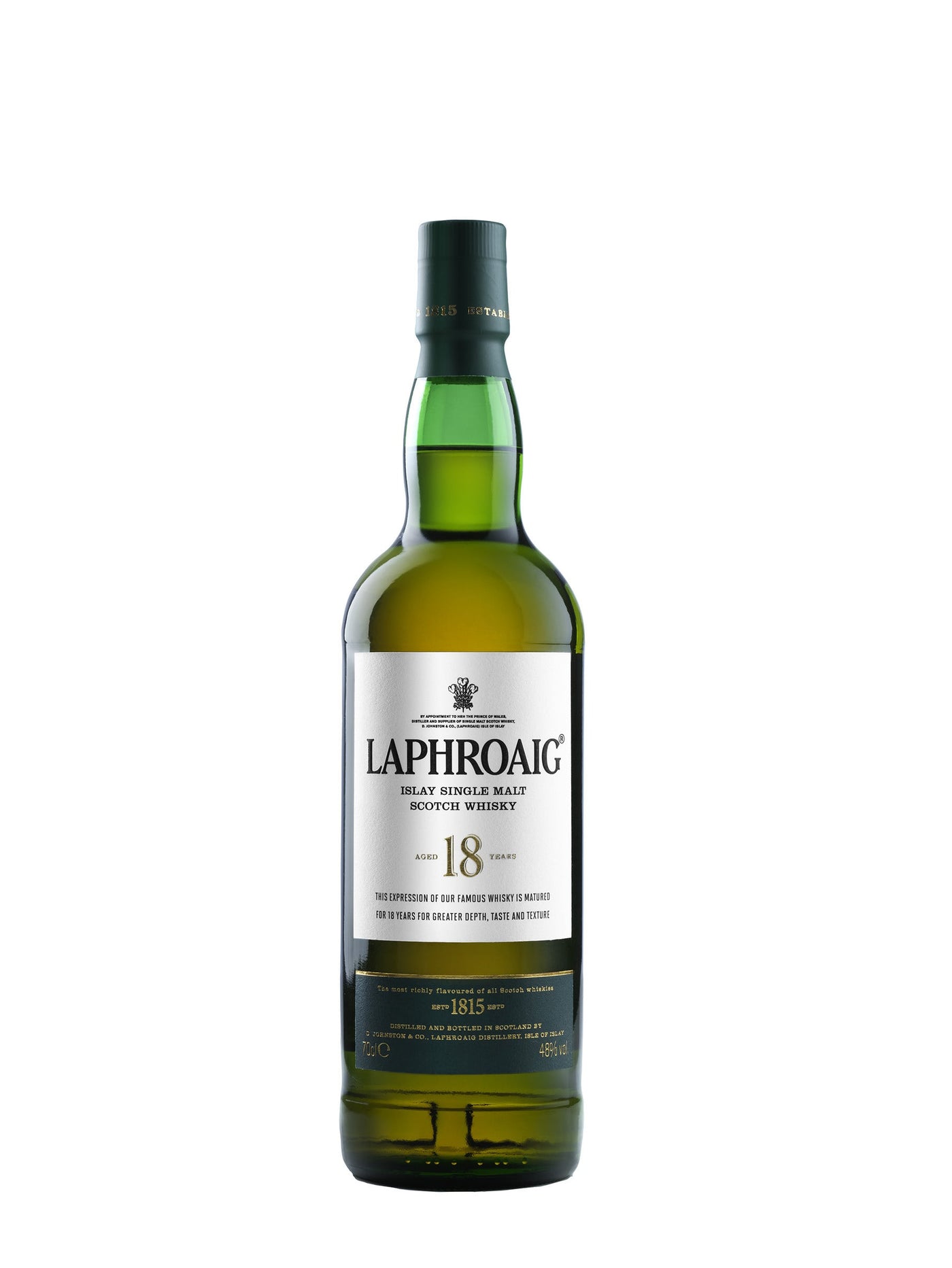 Laphroaig 18 Year Old Single Malt Scotch Whisky product bottle